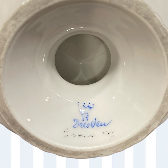 Vintage Dresden Floral Porcelain Pedestal Compote - Picture 6 of 6